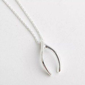 Authentic Tory Burch Sterling Wishbone Necklace